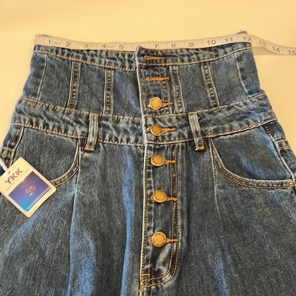 YKK Jeans Wide Leg High Rise NWT Size L - Picture 4 of 16